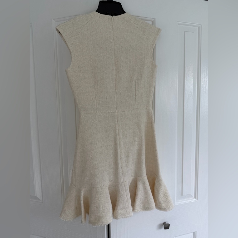 NWT Ecru Frayed Tweed Mini Dress Sandro - Picture 2 of 3